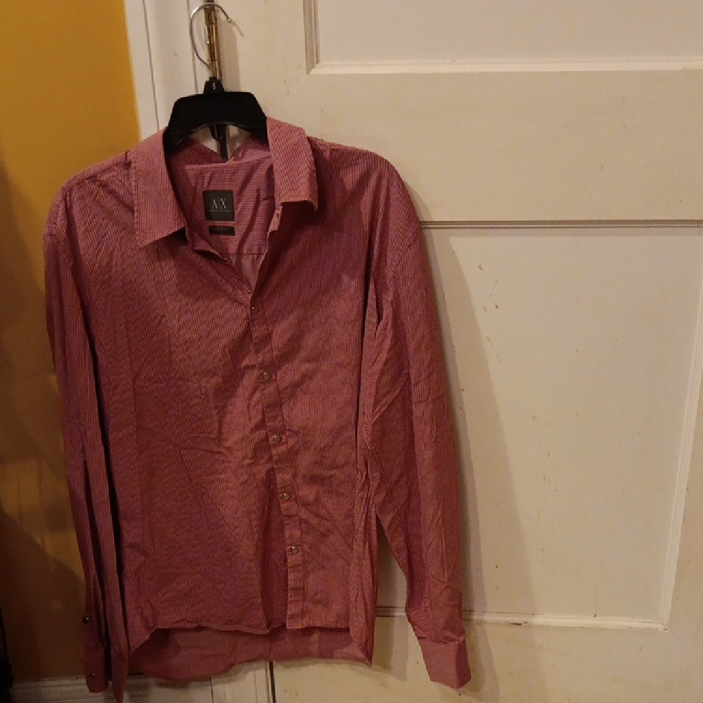 AX Armani Exchange Mauve Snap-Up Shirt